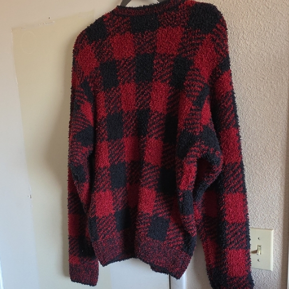 Skims Cozy Red Buffalo Plaid Pajama Sweater 🦈 - Picture 5 of 5